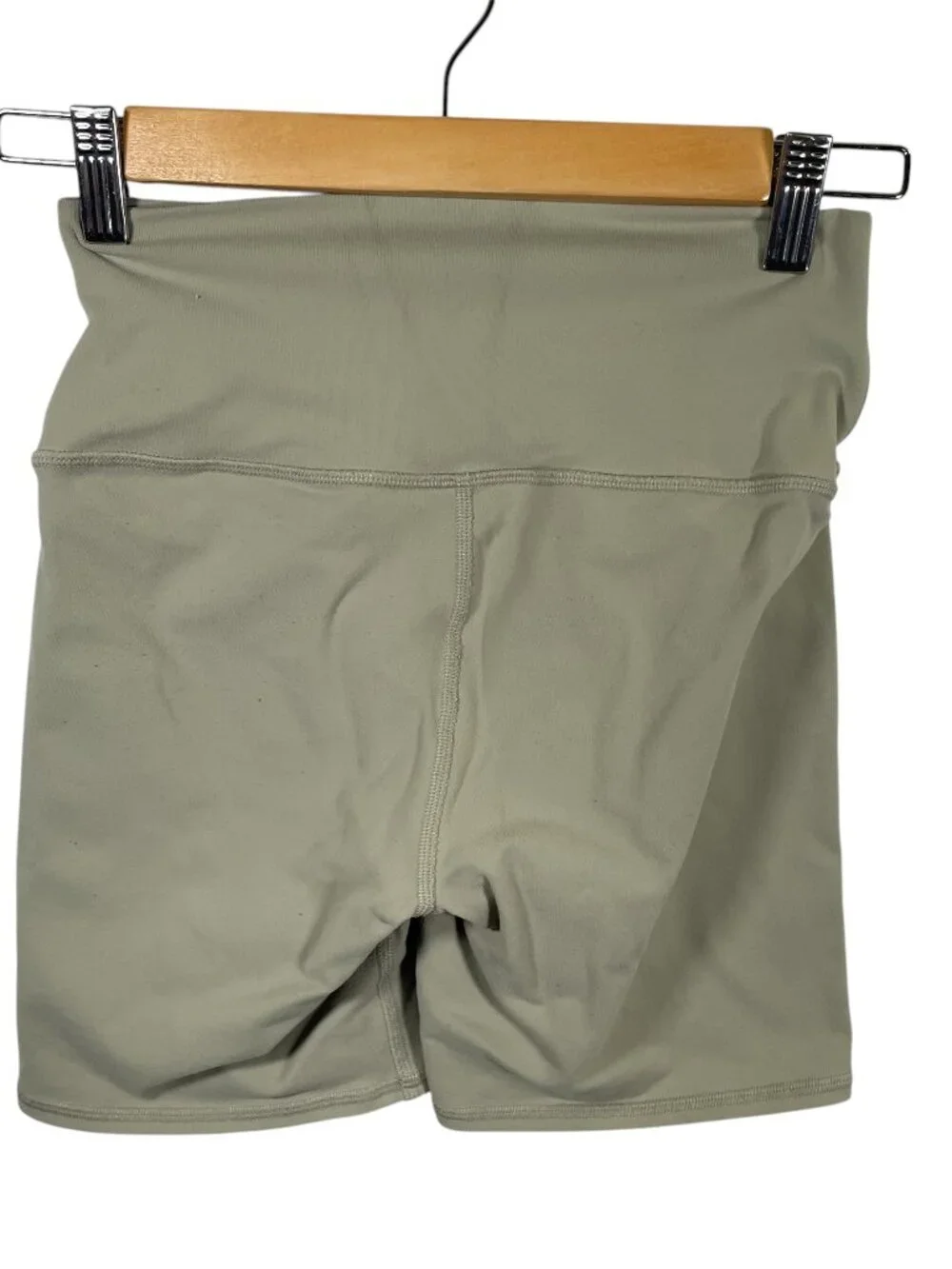 Alo Yoga 7” High Waist Bike Shorts Womens XS Green Gray Athletic Workout Gym